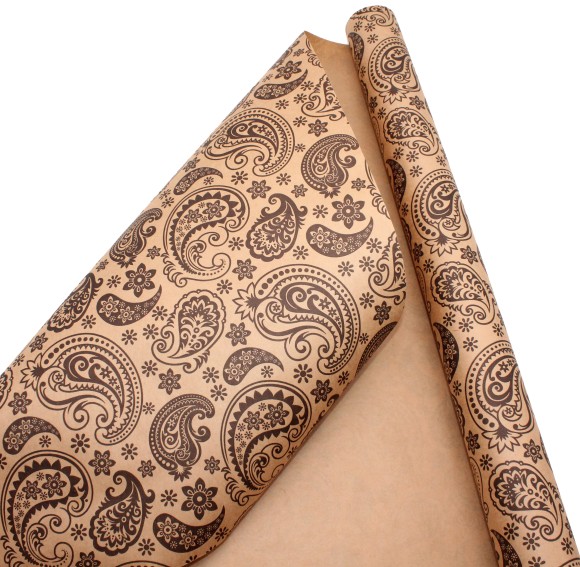 Бумага крафт Европа огурцы черный на коричневом 70см*8,5