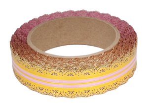 Лента Ажур 3см*25ярд Розовая