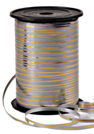 Лента Золот полос 0,5см*250ярд Серая А-0534