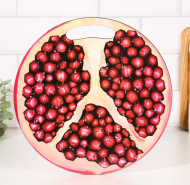 Доска разделочная дерево Круг Гранат D-255мм Арт-7373983