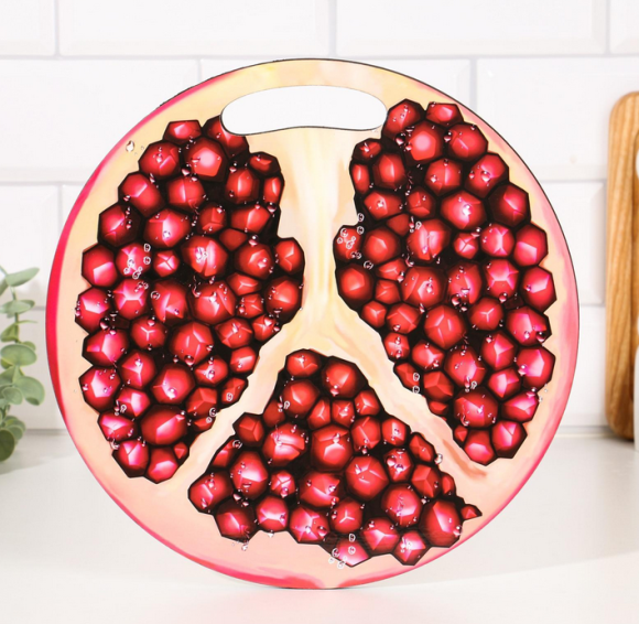 Доска разделочная дерево Круг Гранат D-255мм Арт-7373983