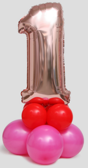 Фонтан из шаров Цифра 1 9шт латекс+фольга Арт-4732159