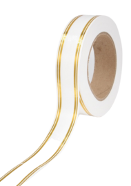 Лента Золот полоса Классика 3см*50ярд Белая 399