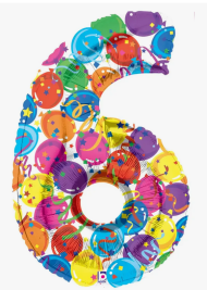 Шар ЦИФРА фольгированный № 6&9 35"90см праздничная