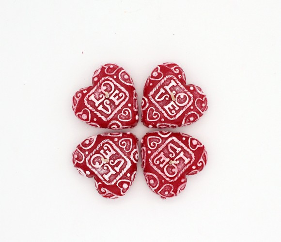 Свеча Сердечки LOVE Рубин 0472