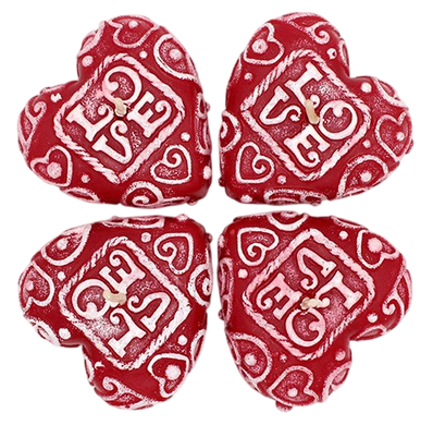 Свеча Сердечки LOVE Рубин 0472