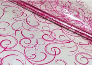 Пленка прозрачная с рисунком Серпантин Авис Ярко-Розовая 70см/200гр