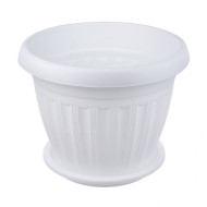 Горшок Баргузин 1,5лит Белый с поддоном