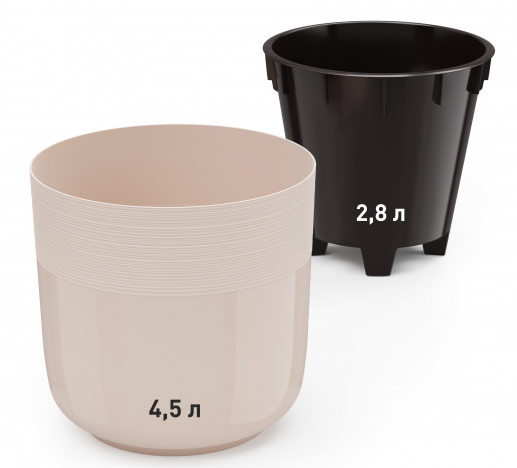 Горшок Линель 4,5лит Бежевый М-8702 (с дренажной системой) Горшок Линель 4,5лит Бежевый М-8702 (с дренажной системой)