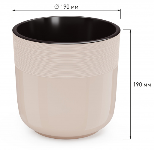 Горшок Линель 4,5лит Бежевый М-8702 (с дренажной системой) Горшок Линель 4,5лит Бежевый М-8702 (с дренажной системой)