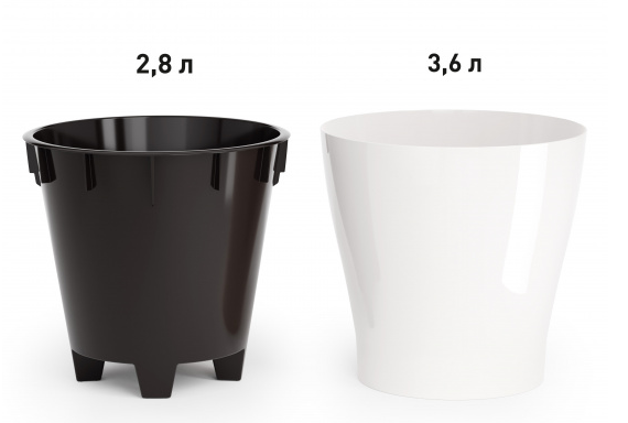 Горшок Лея 3,6лит Белый (с дренажной системой) Горшок Лея 3,6лит Белый (с дренажной системой)