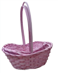 Корзина плетеная Бамбук Набор 3шт D-33/30/26см Розовые