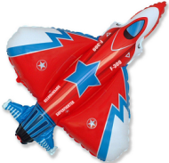 Шар фольгированный 30/76см Самолет Истребитель Красный Арт-1268099