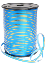 Лента Золот полос 0,5см*250ярд Синяя