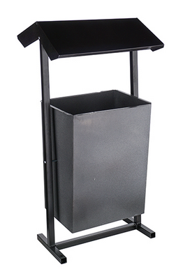 Урна металлическая поворотная 24лит Квадратная с крышей (СИ-01050)