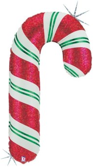 Шар фольгированный 41/104см Леденец трость Красный