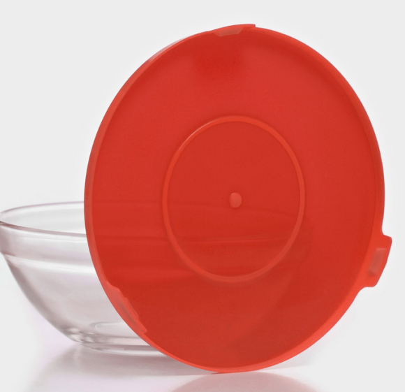 Набор Салатников Стекло с крышками Красных 5шт Арт-906124 Набор Салатников Стекло с крышками Красных 5шт Арт-906124