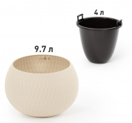 Горшок Жемчужина 4лит Бежевый М-8721 (с дренажной системой)