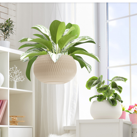 Горшок Жемчужина 4лит Бежевый М-8721 (с дренажной системой) Горшок Жемчужина 4лит Бежевый М-8721 (с дренажной системой)