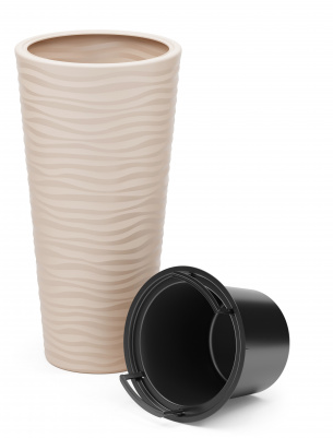 Горшок Оазис 25лит Светло-Бежевый (со вставкой 5лит) М-8077 Горшок Оазис 25лит Светло-Бежевый (со вставкой 5лит) М-8077