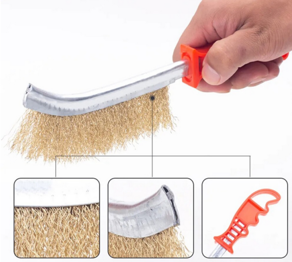 Щётка металлическая ручная ЛОМ пластиковая рукоятка Арт-2768012 Н-23 см