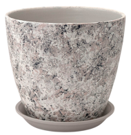 Кашпо Бутон №-РС-193 Яшма Серая №-4 D-21см