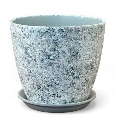 Кашпо Бутон №-РС-193 Яшма Серая №-4 (D-21см)