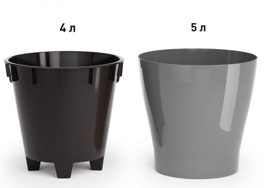 Горшок Лея 5лит Серый (с дренажной системой) Горшок Лея 5лит Серый (с дренажной системой)