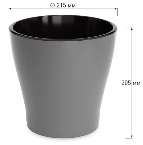 Горшок Лея 5лит Серый (с дренажной системой) Горшок Лея 5лит Серый (с дренажной системой)