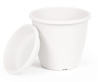 Горшок Афина 2,2лит Белый с поддоном М-6521 (БАШ)