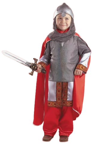 Костюм Богатырь Арт-7015 (кольчуга, рубаха, шлем, брюки, плащ)