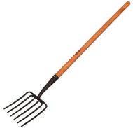 Вилы копательные 6-рогие GREENGO с деревяным Черенком