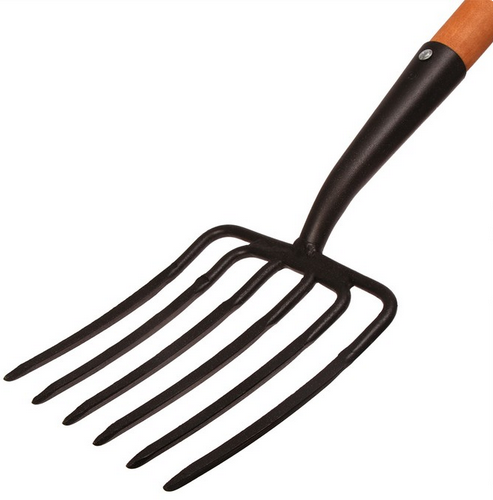 Вилы копательные 6-рогие GREENGO с деревяным Черенком