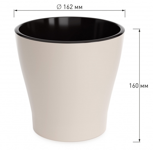 Горшок Лея 2,2лит Бежевый (с дренажной системой) Горшок Лея 2,2лит Бежевый (с дренажной системой)