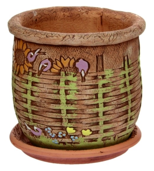 Кашпо Плетень №-2 (ЗОЛОТОЕ) D-15см