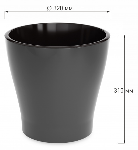 Горшок Лея 17лит Графитовый (с дренажной системой) Горшок Лея 17лит Графитовый (с дренажной системой)