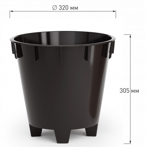 Горшок Лея 17лит Графитовый (с дренажной системой) Горшок Лея 17лит Графитовый (с дренажной системой)