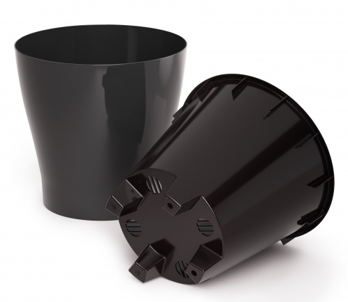 Горшок Лея 17лит Графитовый (с дренажной системой) Горшок Лея 17лит Графитовый (с дренажной системой)