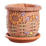 Кашпо Плетень №-3 ЗОЛОТОЕ (D-19см)