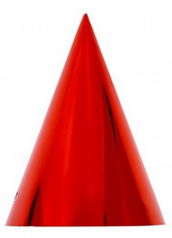 Колпак бумаж Красный фольгированный (1уп/10шт) 67.026