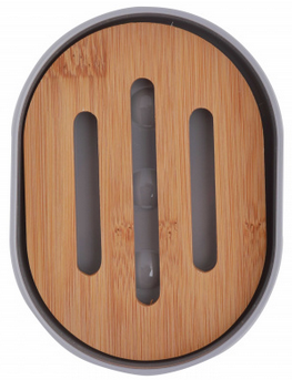 Мыльница бамбук Серая Арт-М-8063 БАШ