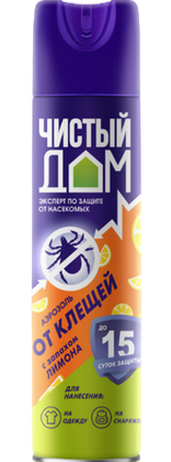 Аэрозоль от Клещей Чистый Дом 150мл (1уп/24шт) min 1шт