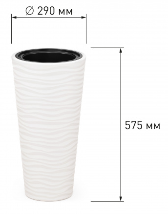 Горшок Оазис 25лит Белый (со вставкой 5лит) М-8075 (D-26cм)