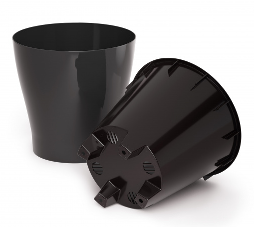 Горшок Лея 3,6лит Графитовый (с дренажной системой) Горшок Лея 3,6лит Графитовый (с дренажной системой)