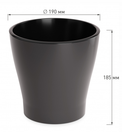 Горшок Лея 3,6лит Графитовый (с дренажной системой) Горшок Лея 3,6лит Графитовый (с дренажной системой)