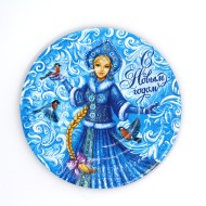 Тарелка бумажная С Новым годом! Снегурочка D-18см*6шт Арт-1070587