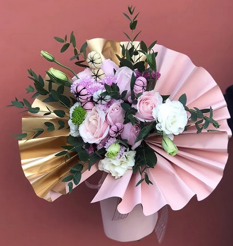 Пленка матовая двухсторонняя Золото/Розовая 58см*10м Пленка матовая двухсторонняя Золото/Розовая 58см*10м