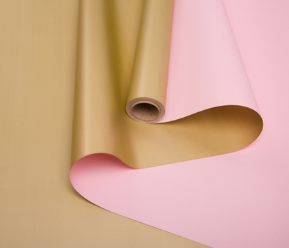 Пленка матовая двухсторонняя Золото/Розовая 58см*10м Пленка матовая двухсторонняя Золото/Розовая 58см*10м