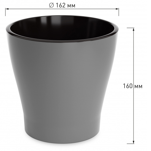 Горшок Лея 2,2лит Серый (с дренажной системой)