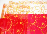 Пленка прозрачная с рисунком Либерти Красно-Жёлтая 70см/200гр